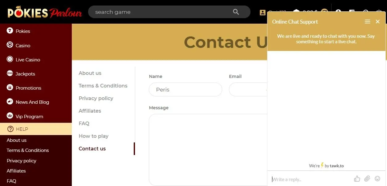 Pokies Parlour Customer Support Options