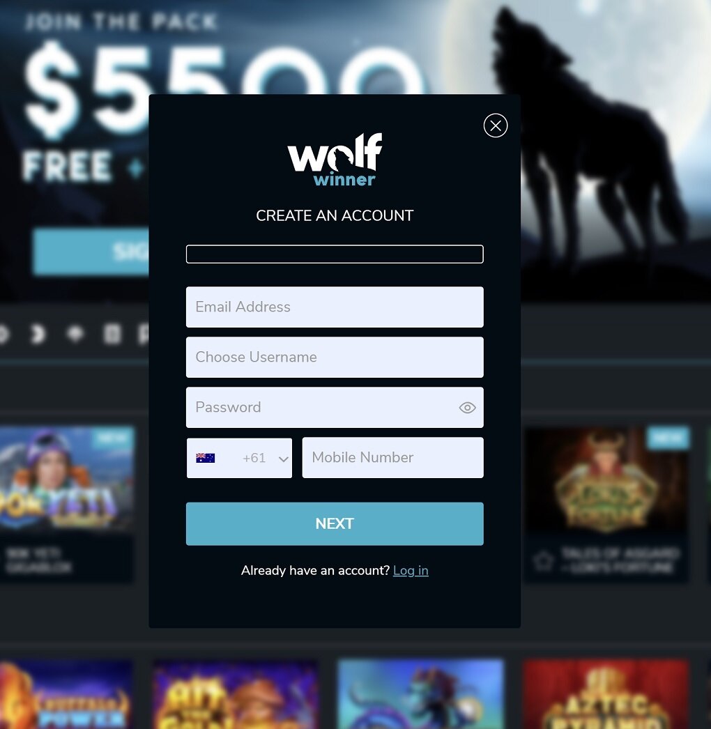 Wolf Winner Online Casino Registration